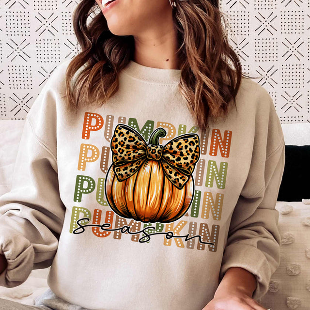 Pumpkin Season Leopard Bow Pumpkin