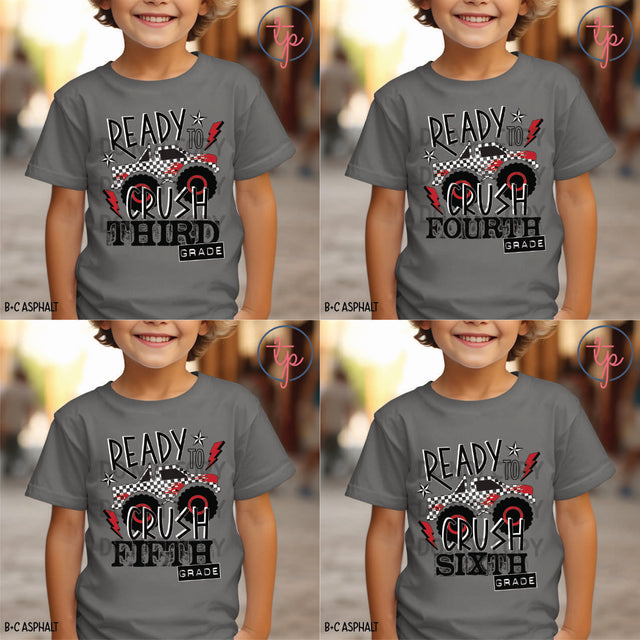 Ready to Crush Monster Truck Pre-K, Kindergarten, First, Second, Third, Fourth, Fifth, Sixth