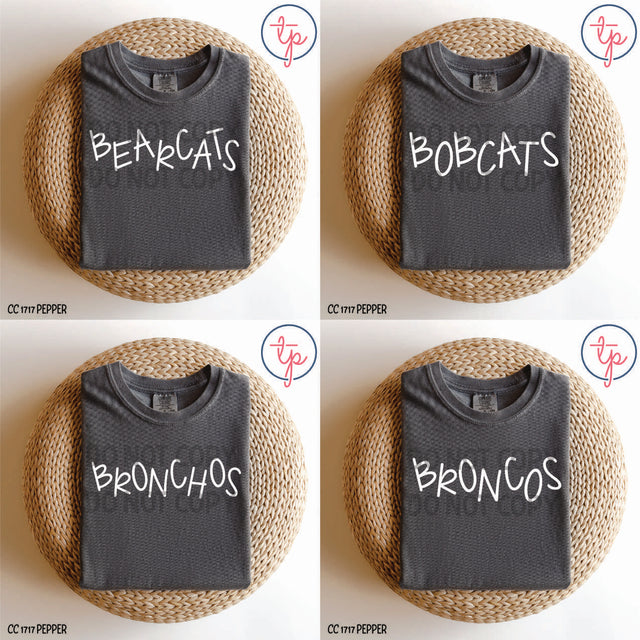 Simple Mascots Bearcats, Bobcats, Bronchos, Broncos, Simple Mascots Buffs, Conqs, Cougars, Demons