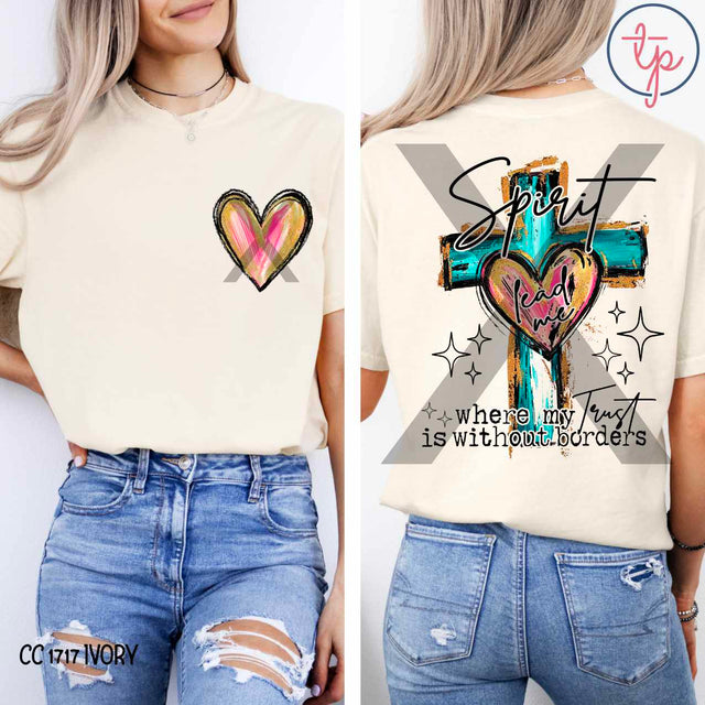 Spirit Lead Me Watercolor Black or White Pocket or Back