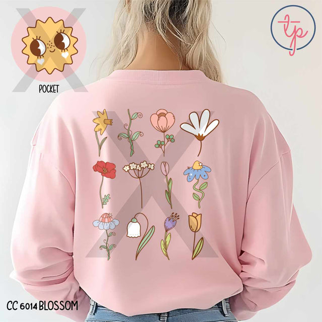 Spring Flowers Collage Pocket or Back