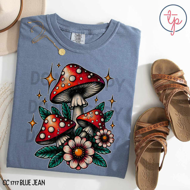 Tattoo Style Mushrooms
