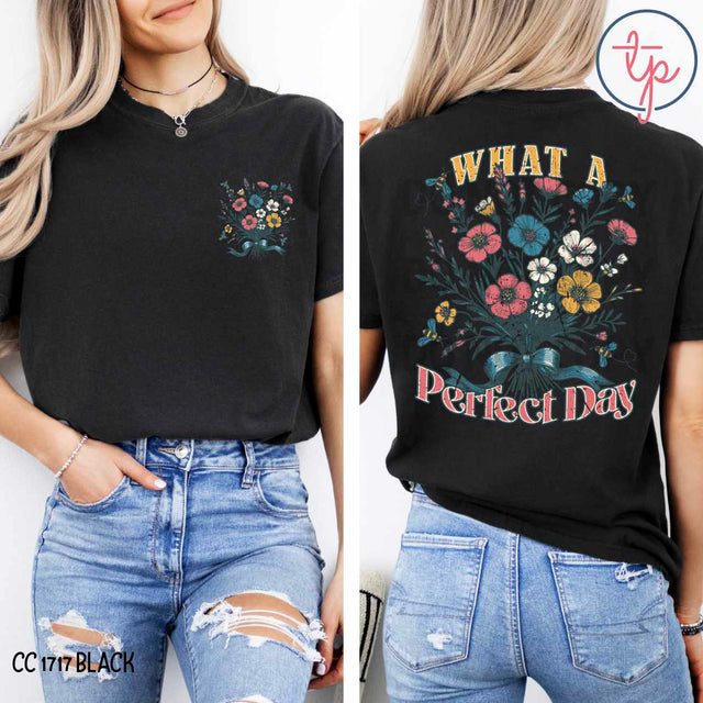 What a Perfect Day Floral Pocket or Back