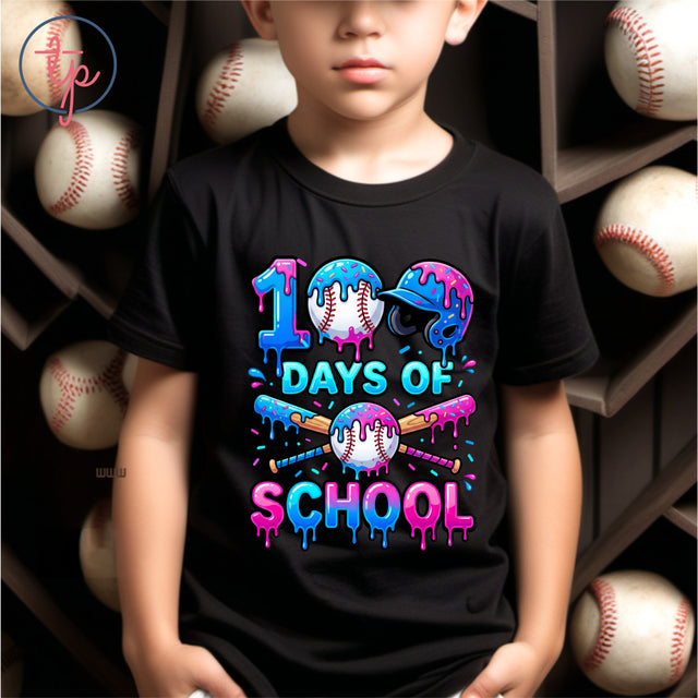 100 Days of School Baseball Drip