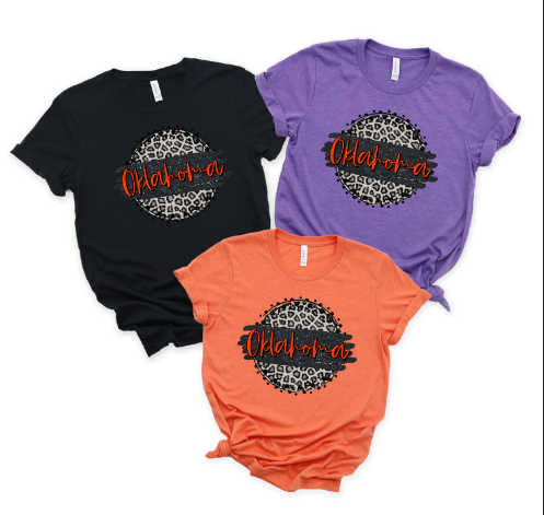 Oklahoma Leopard Brushstroke Circle