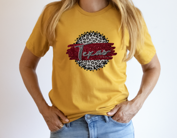 Texas Leopard Brushstroke Circle