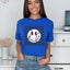 Baseball Happy Face with BLACK Checkered Background