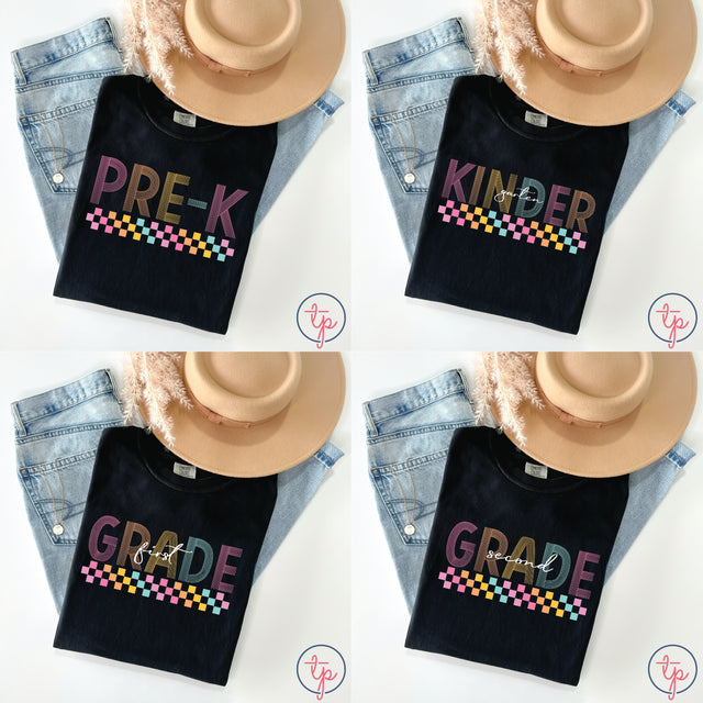 Neon Lines Grade Pre-K, Kinder, T-1, First, Second, Third, Forth, Fifth