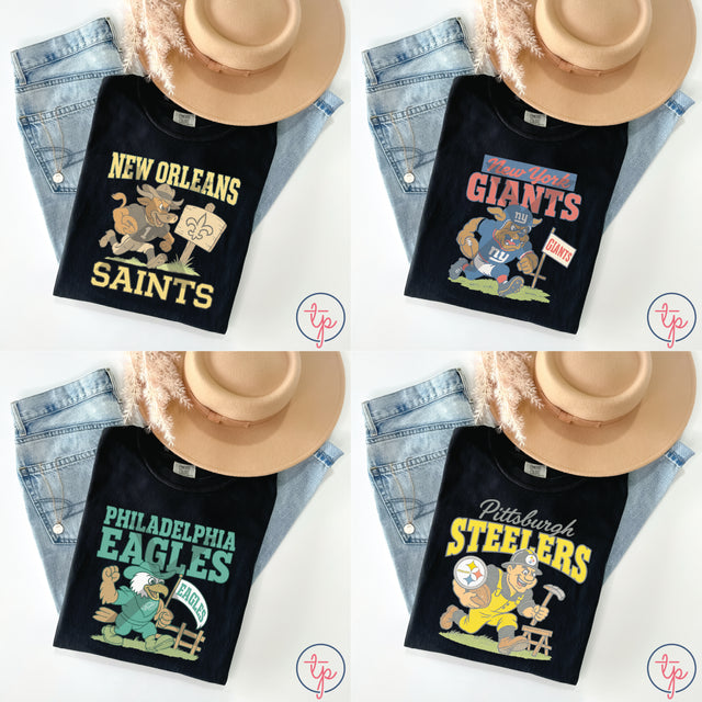 90s Mascot  Chiefs, Rams, Dolphins, Vikings, Saints, Giants, Eagles, Steelers MudHoney