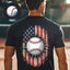 Baseball American Flag Burst Pocket or Back