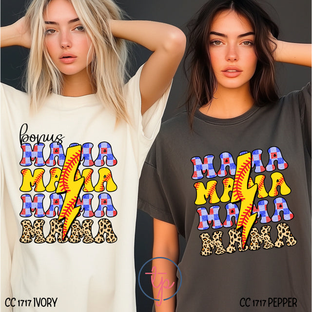 Bonus Mama or Mama Softball Stacked