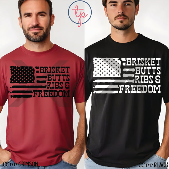 Brisket, Butts, Ribs And Freedom Black or White