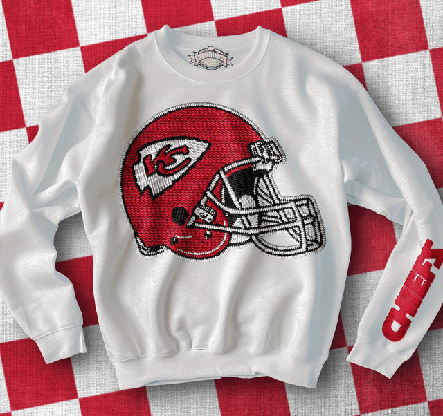 Chiefs Faux Embroider with Sleeve Option