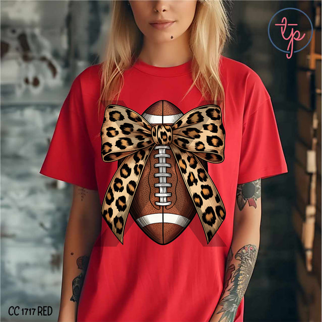 Coquette Football Leopard Bow