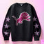Detroit Lions Pink Faux Glitter KPI Front or Sleeve