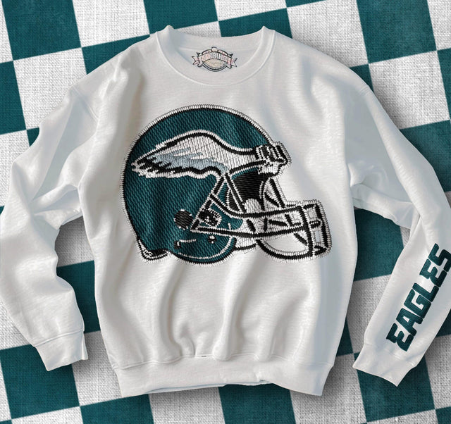 Eagles Faux Embroider with Sleeve Option