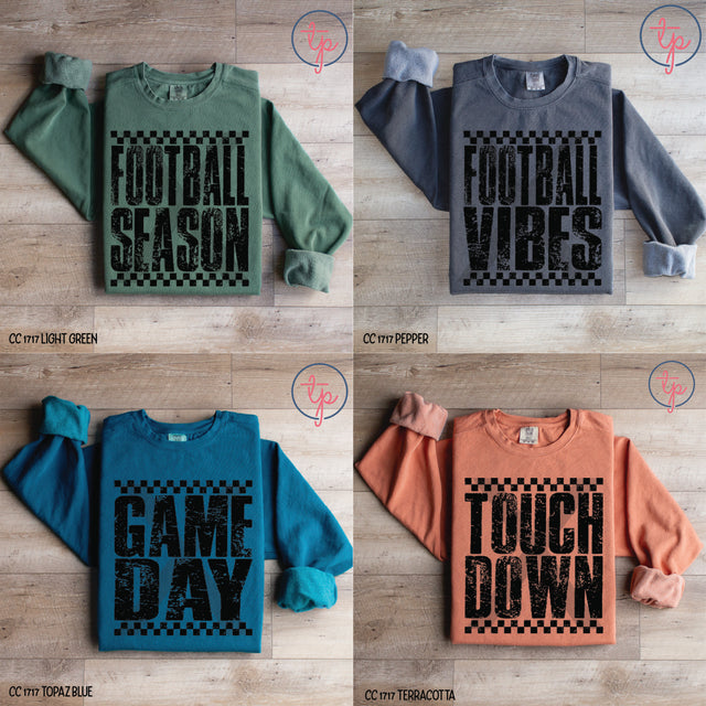 Football Season, Football Vibes, Game Day, Touchdown Black or White Grunge
