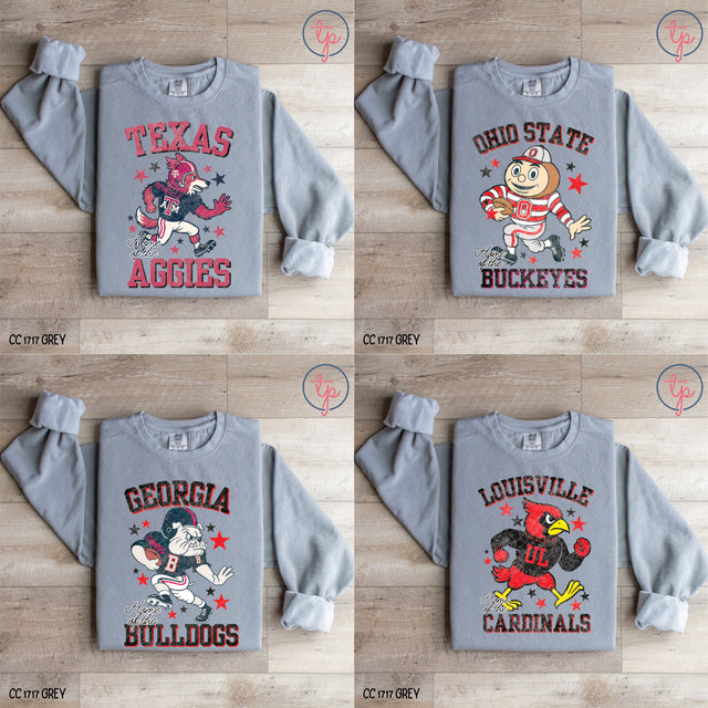 Football Star Mascots MudHoney Aggies, Buckeyes, Bulldogs, Cardinals, Chiefs, Clemson Tigers, Cougars, LSU Tigers
