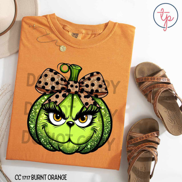 Girly Grinch Pumpkin