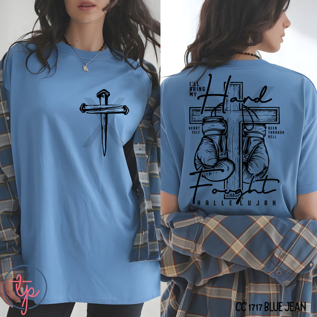 Hard Fought Hallelujah Front or Back Black