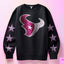 Houston Texans Pink Faux Glitter KPI Front or Sleeve