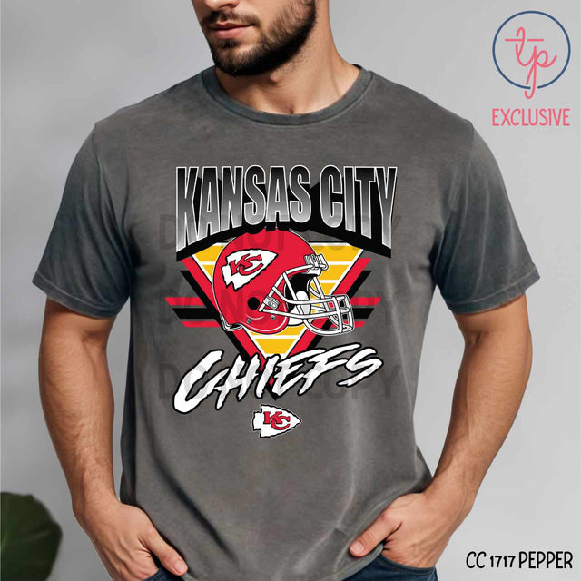 Kansas City Chiefs Helmet Triangle Gray
