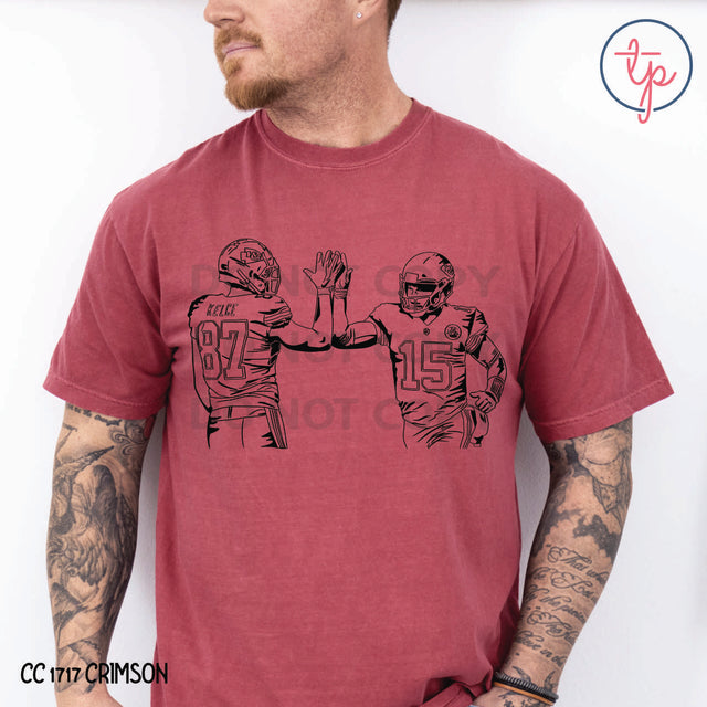Kelce Mahomes High Five Black or White