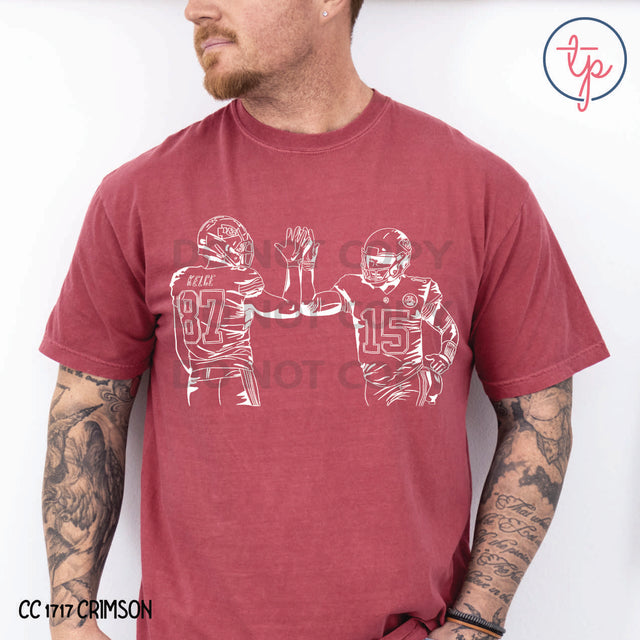 Kelce Mahomes High Five Black or White