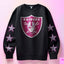 Las Vegas Raiders Pink Faux Glitter KPI Front or Sleeve