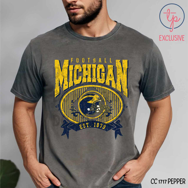 Michigan Football Est 1879 Grunge