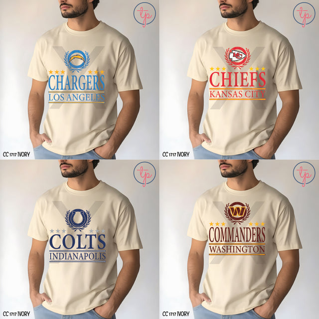 NFL Collegiate Style KPI Chargers, Chiefs, Colts, Commanders, Cowboys, Dolphins, Eagles, Falcons