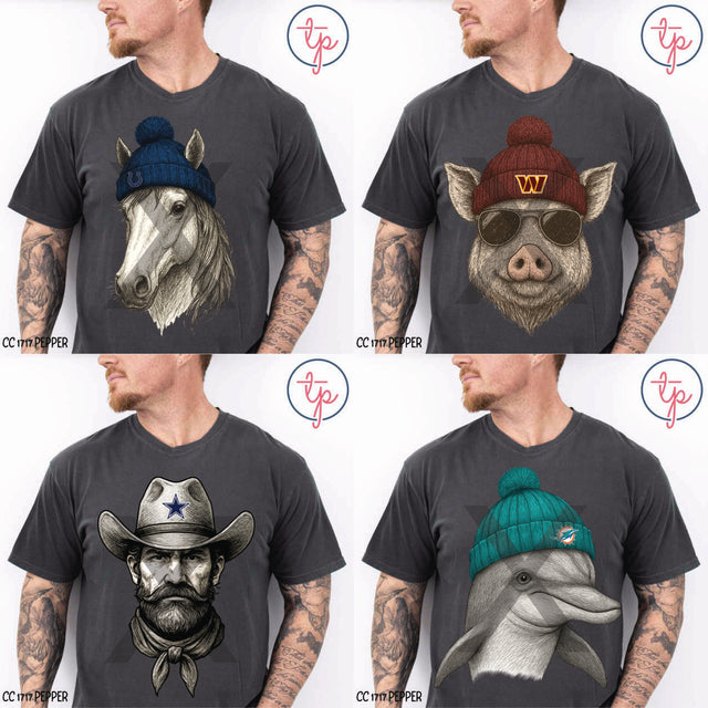 NFL Vintage Mascots KPI Colts, Commanders, Cowboys, Dolphins, Eagles, Falcons, Jaguars, Lions