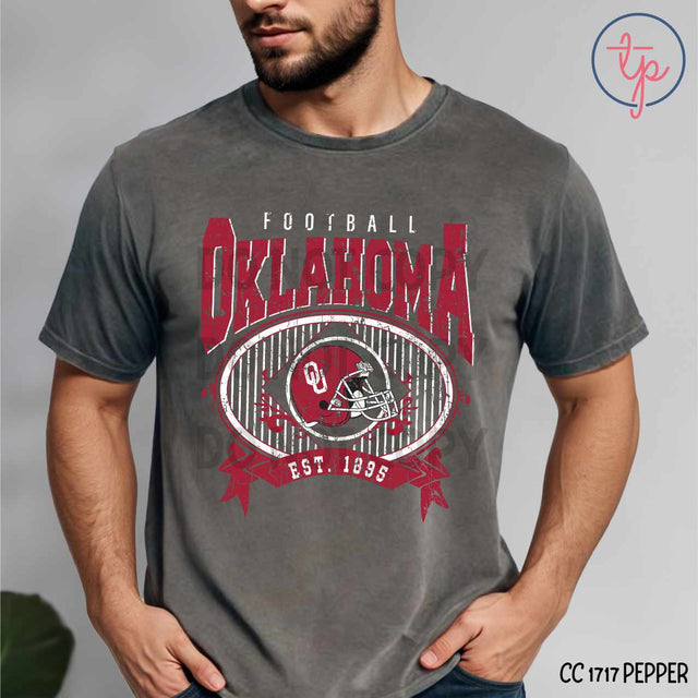 Oklahoma University Football Est 1895 Grunge