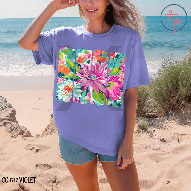 Preppy Neon Floral Brushstroke