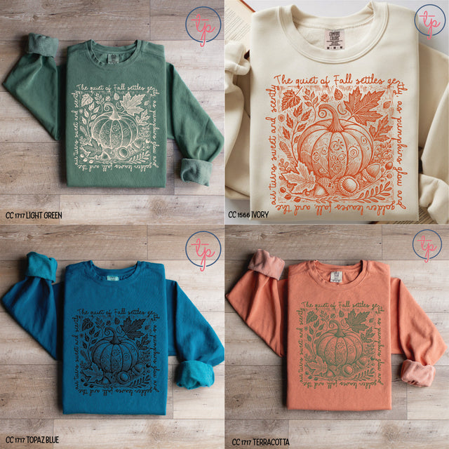 Pumpkin Fall Words Black, Cream, Green, Orange