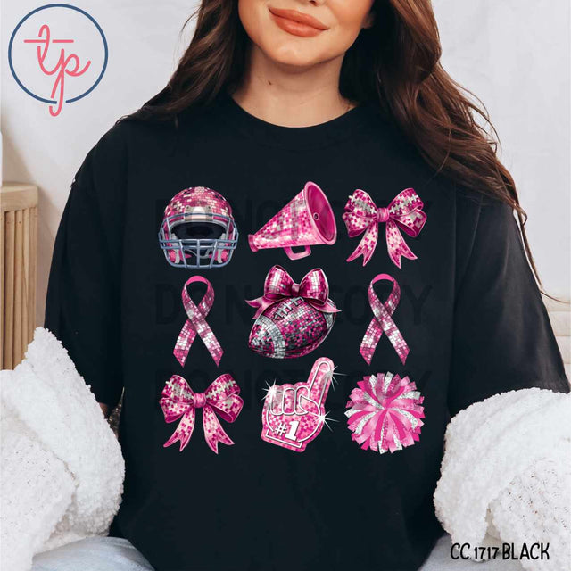 Sequin Stack Football Pink Out