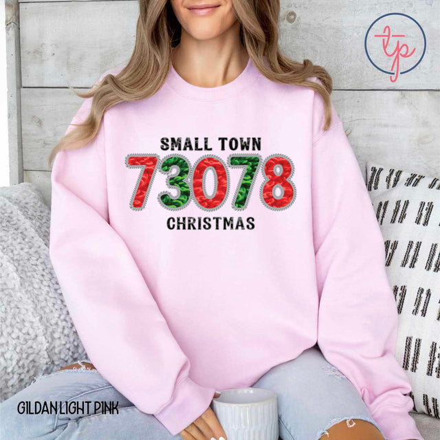Custom Faux Knit Small Town Christmas Digital