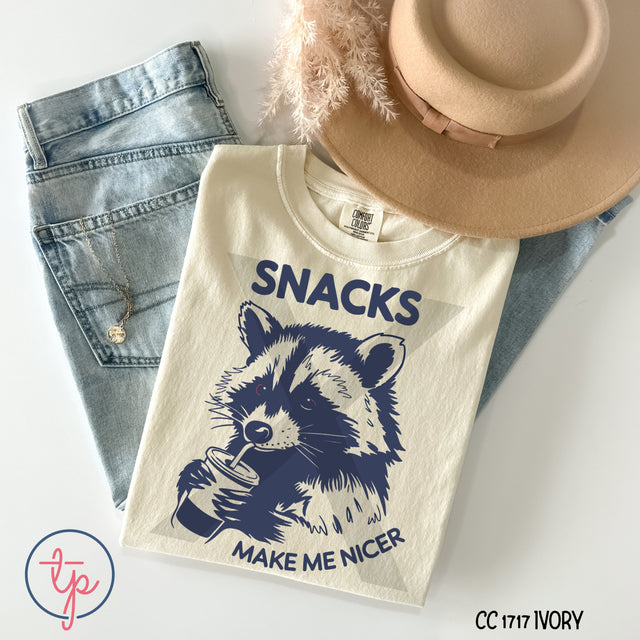 Snacks Make Me Nicer Racoon