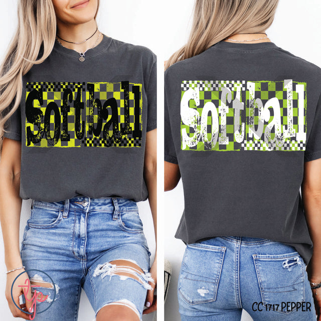 Softball Checkered Black or White