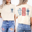 Stars Stripes Cross Pocket or Back