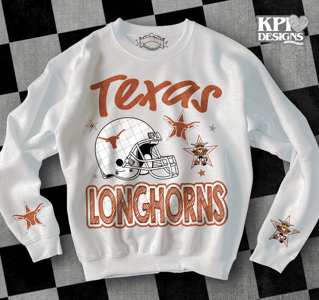 Texas Longhorns White with Sleeve Options